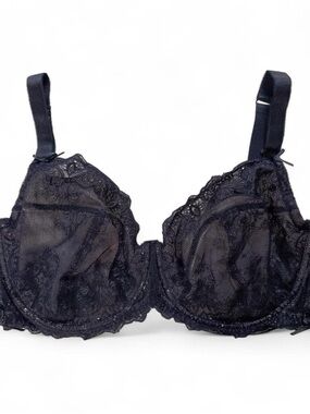 Adore Me Black Lace Underwire Bra 46DD Plus Size Lingerie